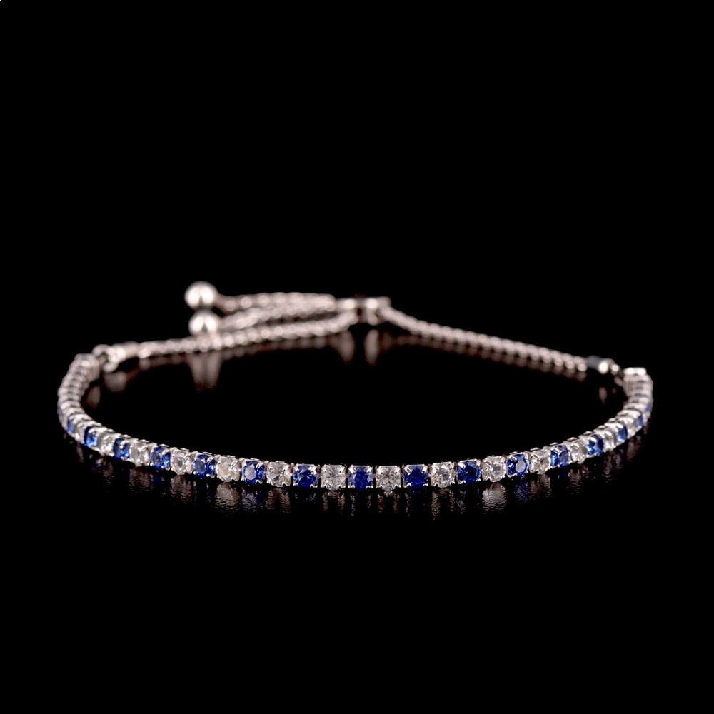 Sterling Silver and Sapphire Bolo bracelet